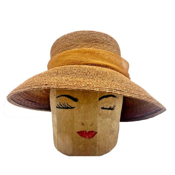 Vintage Handmade Neiman Marcus Straw Sun Hat Italy Beach Resort Travel Stunning! - Picture 2 of 10